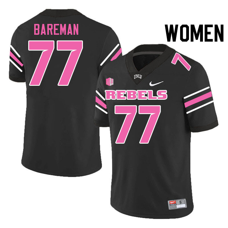 Women #77 Michael Bareman UNLV Rebels College Football Jerseys Stitched-Black